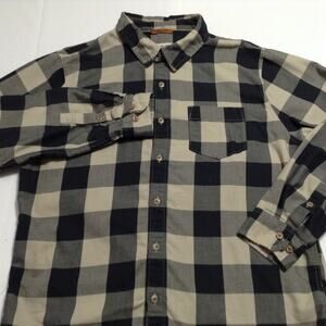 Marmot Mountain Works Shirt Mens Large Buffalo Plaid Flannel Gray Black Heavy